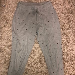 GRAY WILD FABLE FULL LENGTH JOGGERS W BLACK STARS